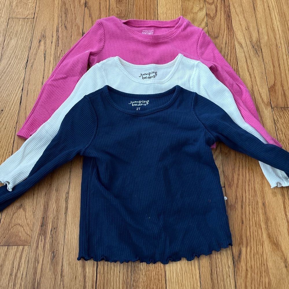 Jumping Beans Long Sleeve Tees - Pink, White, Navy
